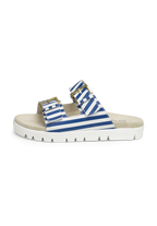 à rayures bleues